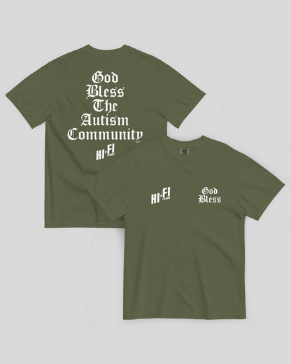 Adult God Bless The Autism Community Unisex Tee