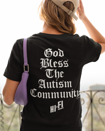 Adult God Bless The Autism Community Unisex Tee