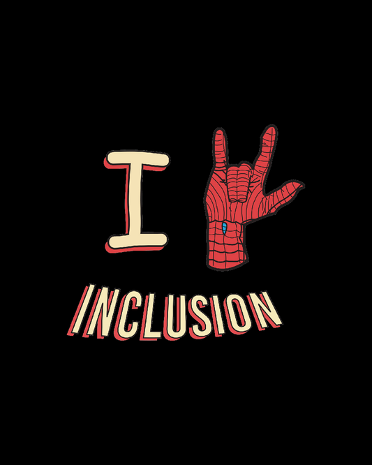 Toddler I Love Inclusion Unisex Black Tee