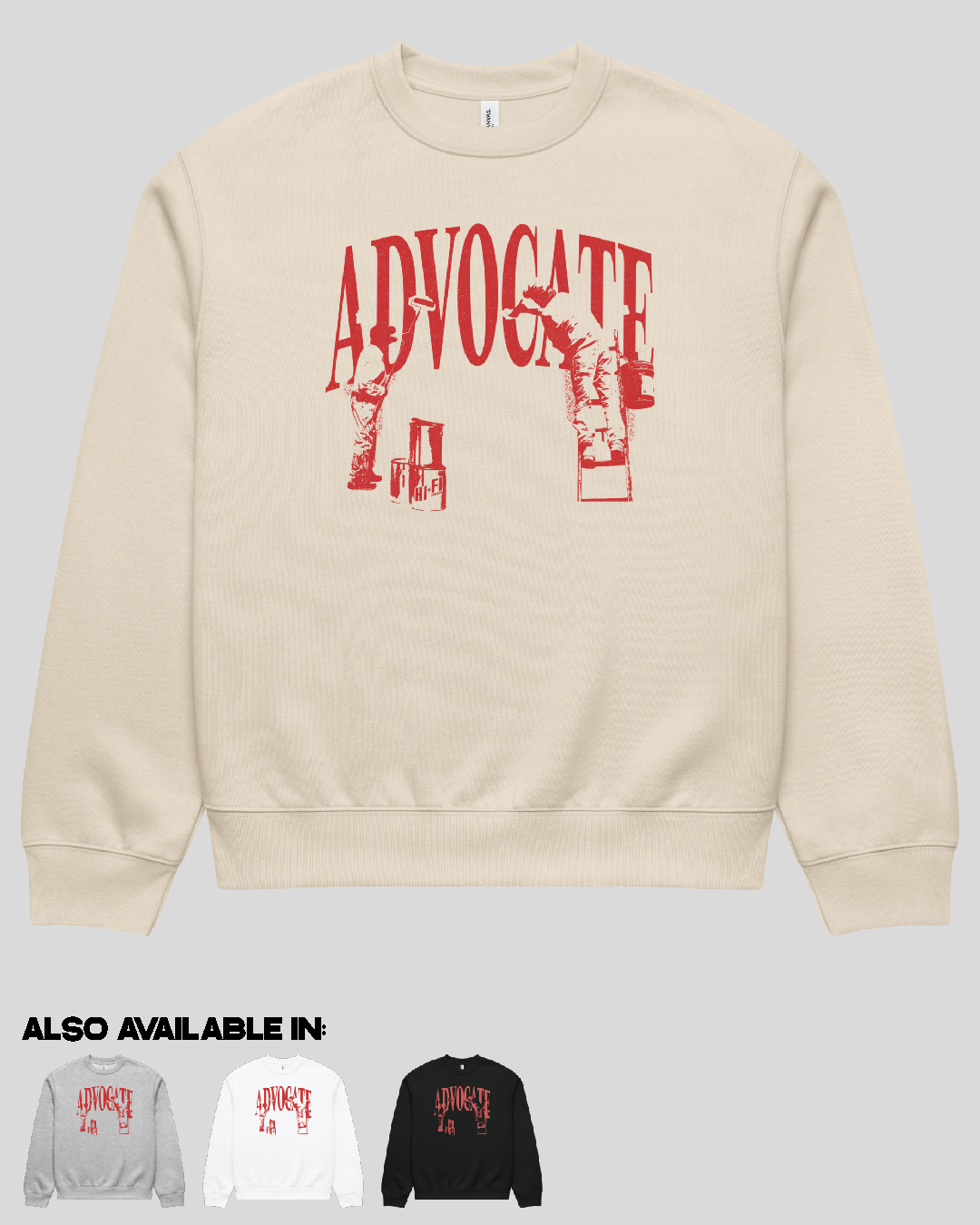 Advocate Oversized Black Adult Crewneck