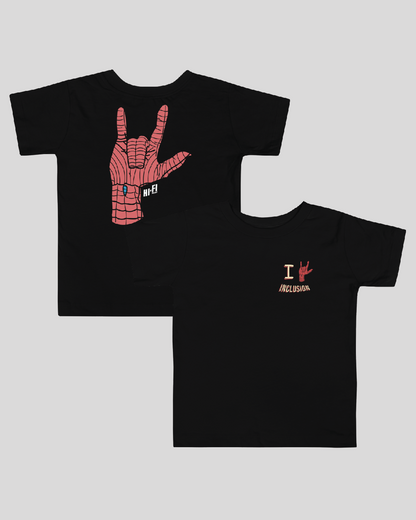 Toddler I Love Inclusion Unisex Black Tee