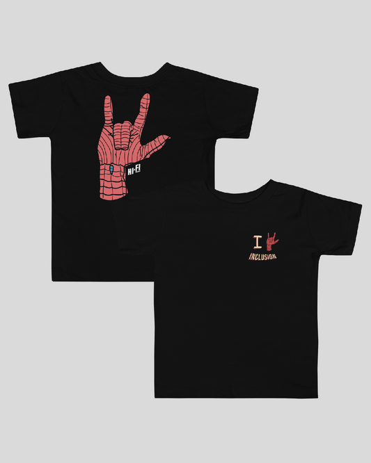 Toddler I Love Inclusion Unisex Black Tee