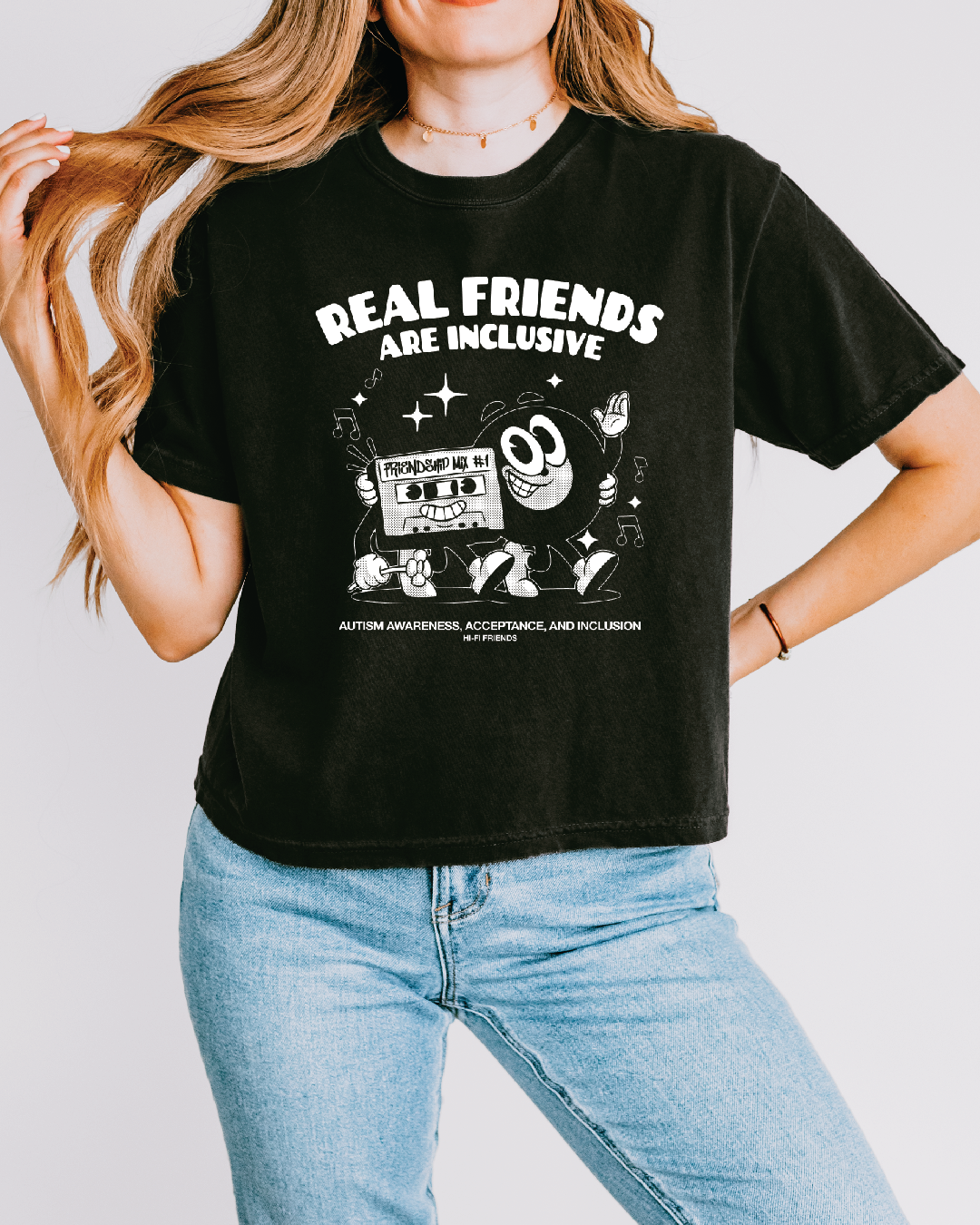 Women's Real Friends Are Inclusive Boxy Tee