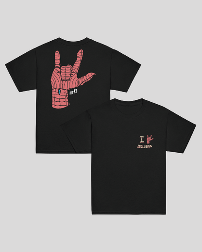 Youth I Love Inclusion Unisex Black Tee