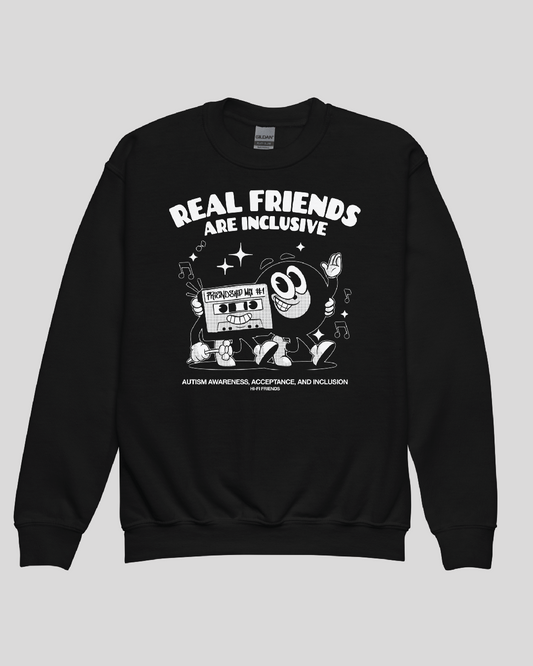 Youth Real Friends Are Inclusive Unisex Crewneck