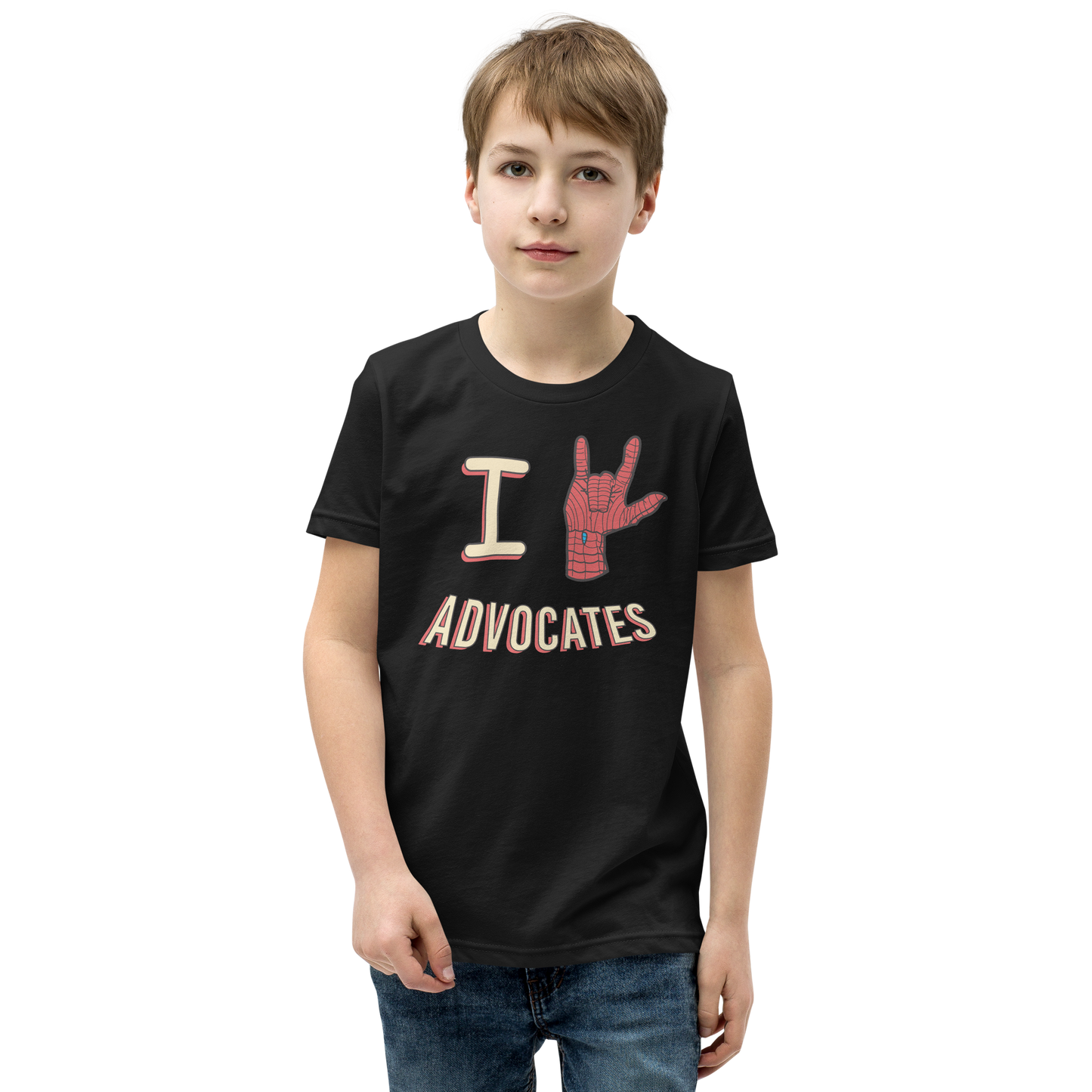 Youth I Love Advocates Black Tee