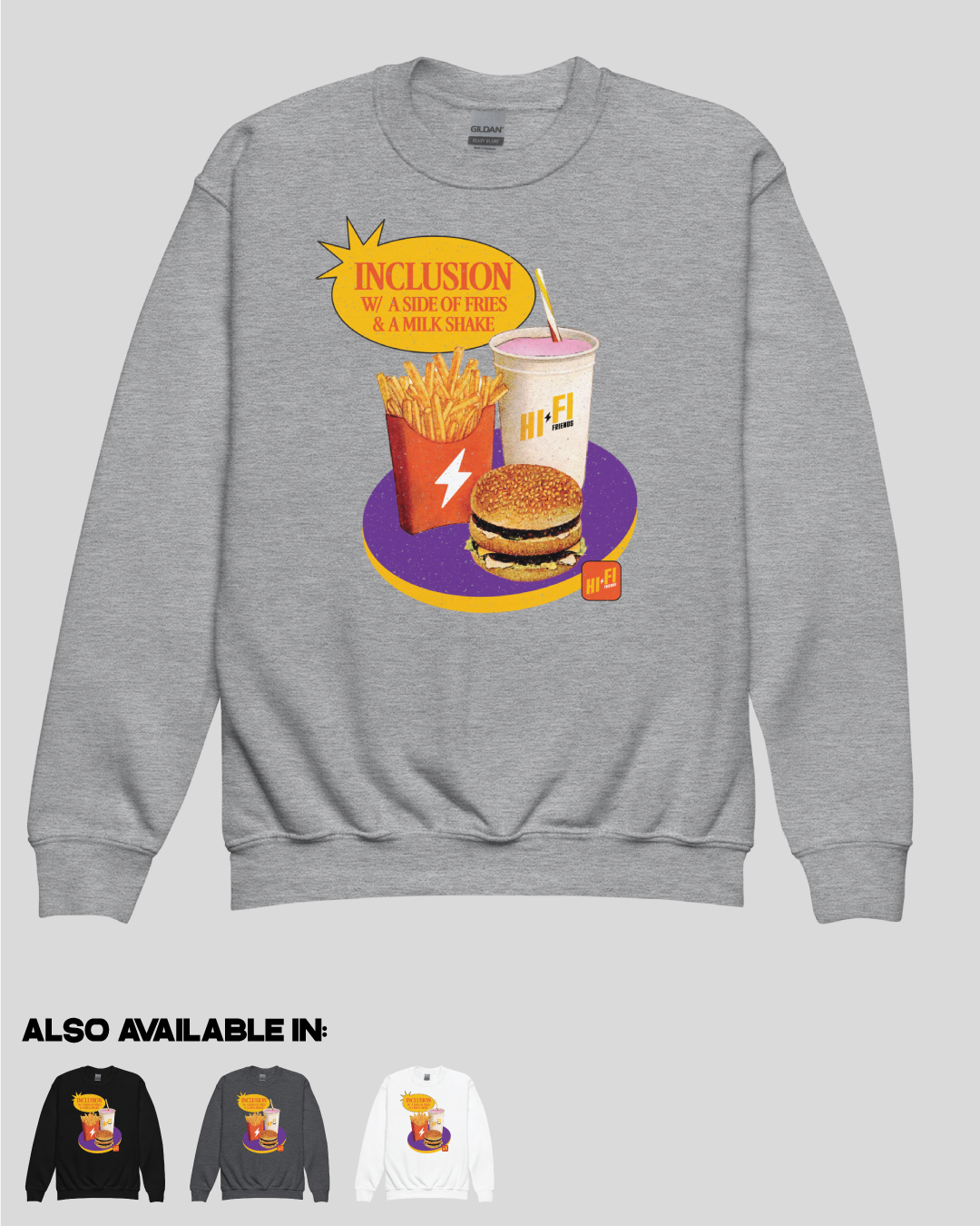 Youth Inclusion Combo Unisex Grey Crewneck